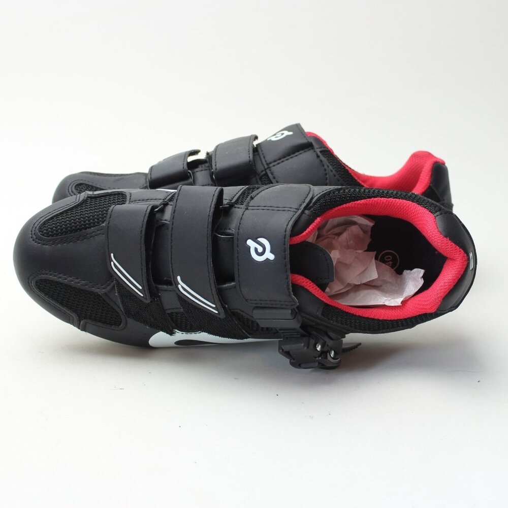 Peloton Black Cycling Shoes with White and Red Accents - Picture 12 of 12